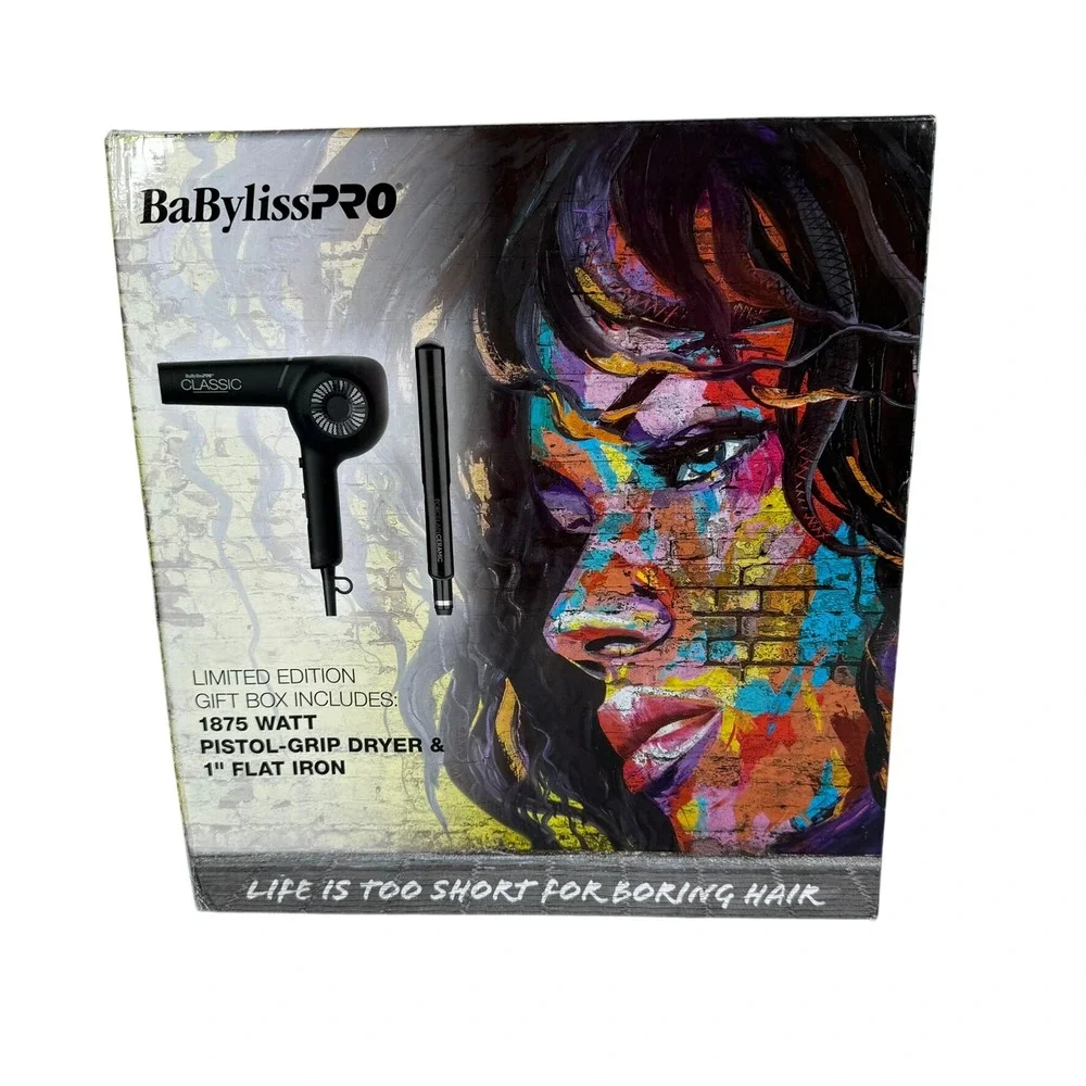 BaBylissPRO Limited Edition Pistol-Grip Dryer & Porcelain Ceramic Flat Iron Set